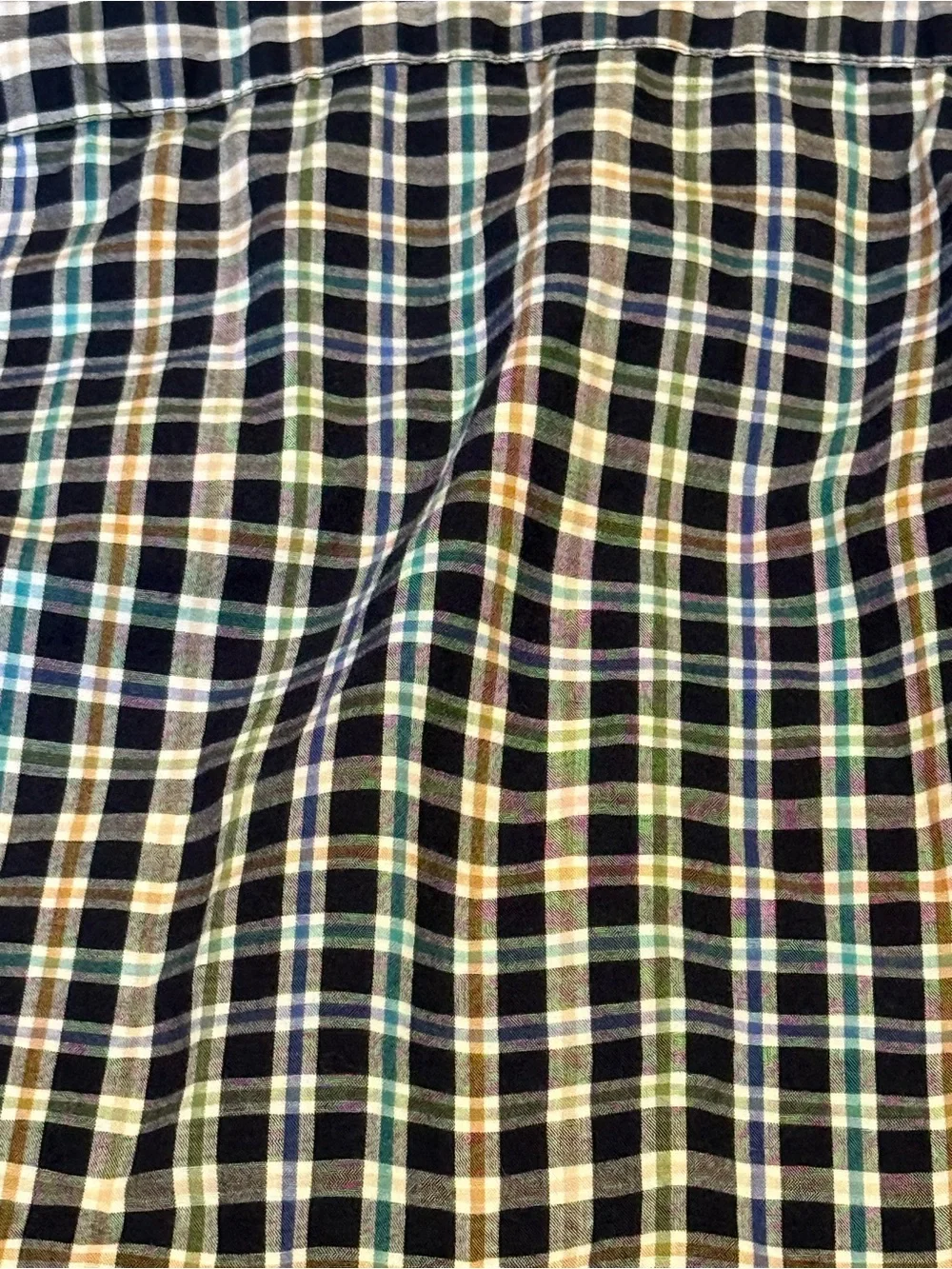 J. Crew Navy and White Check Button-Down Shirt Men's Size Large Slim Untucked